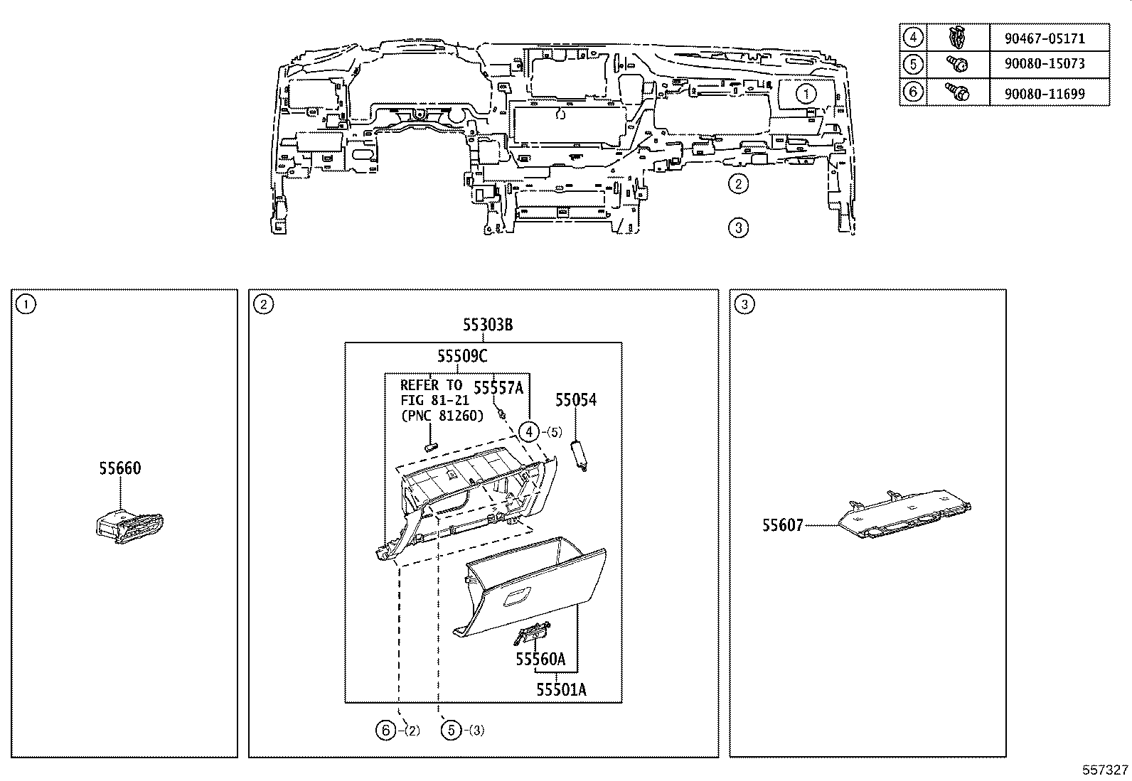 55307-0E110 BRACE SUB-ASSY, INSTRUMENT PANEL, NO.2 product image