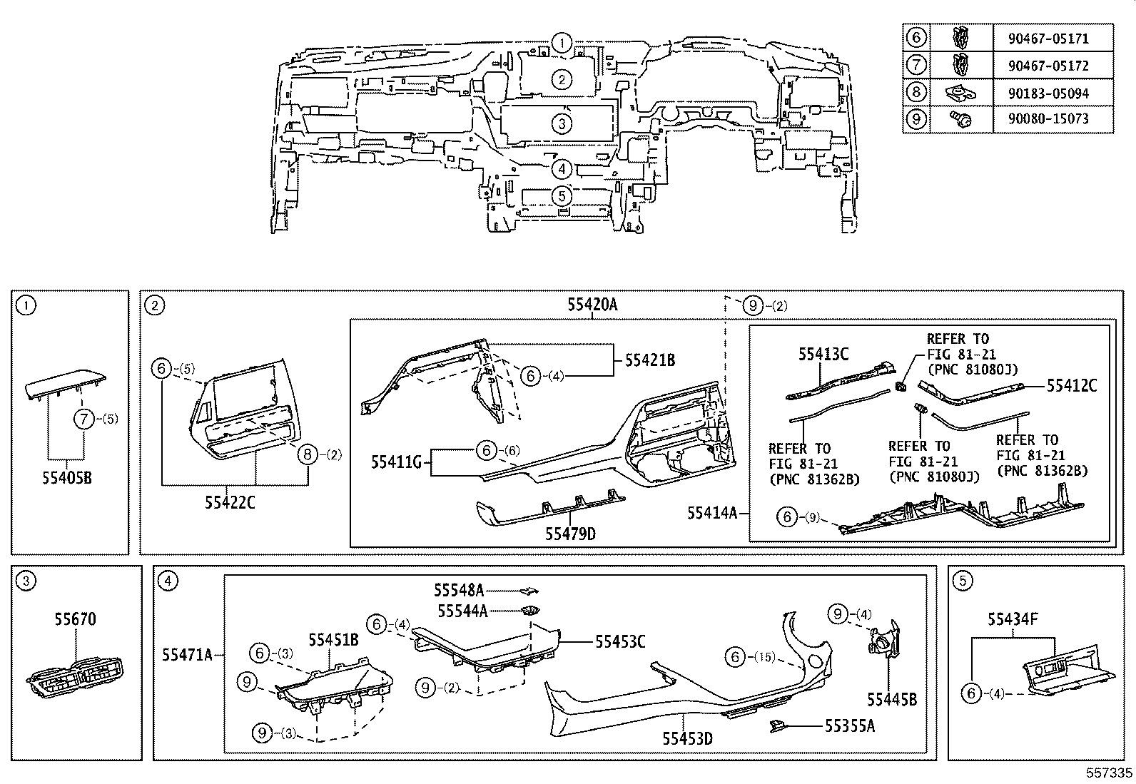 55307-0E110 BRACE SUB-ASSY, INSTRUMENT PANEL, NO.2 product image