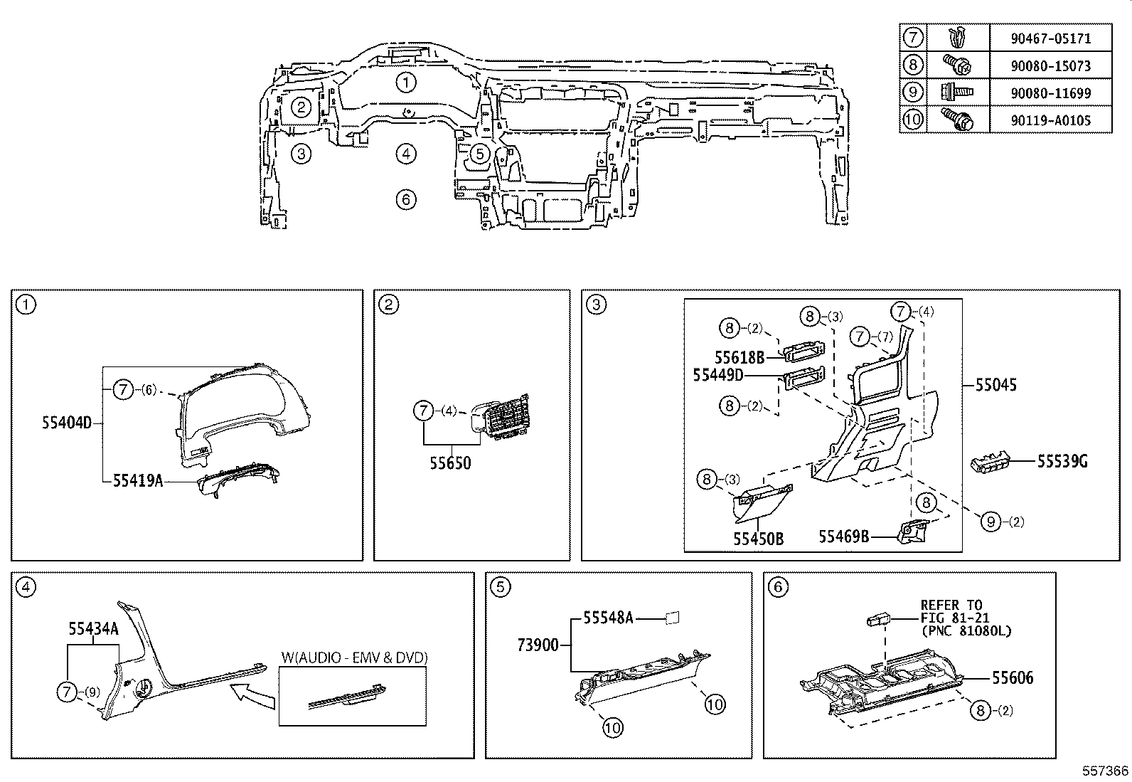 55416-0E080 RETAINER, METER HOOD, NO.1 product image