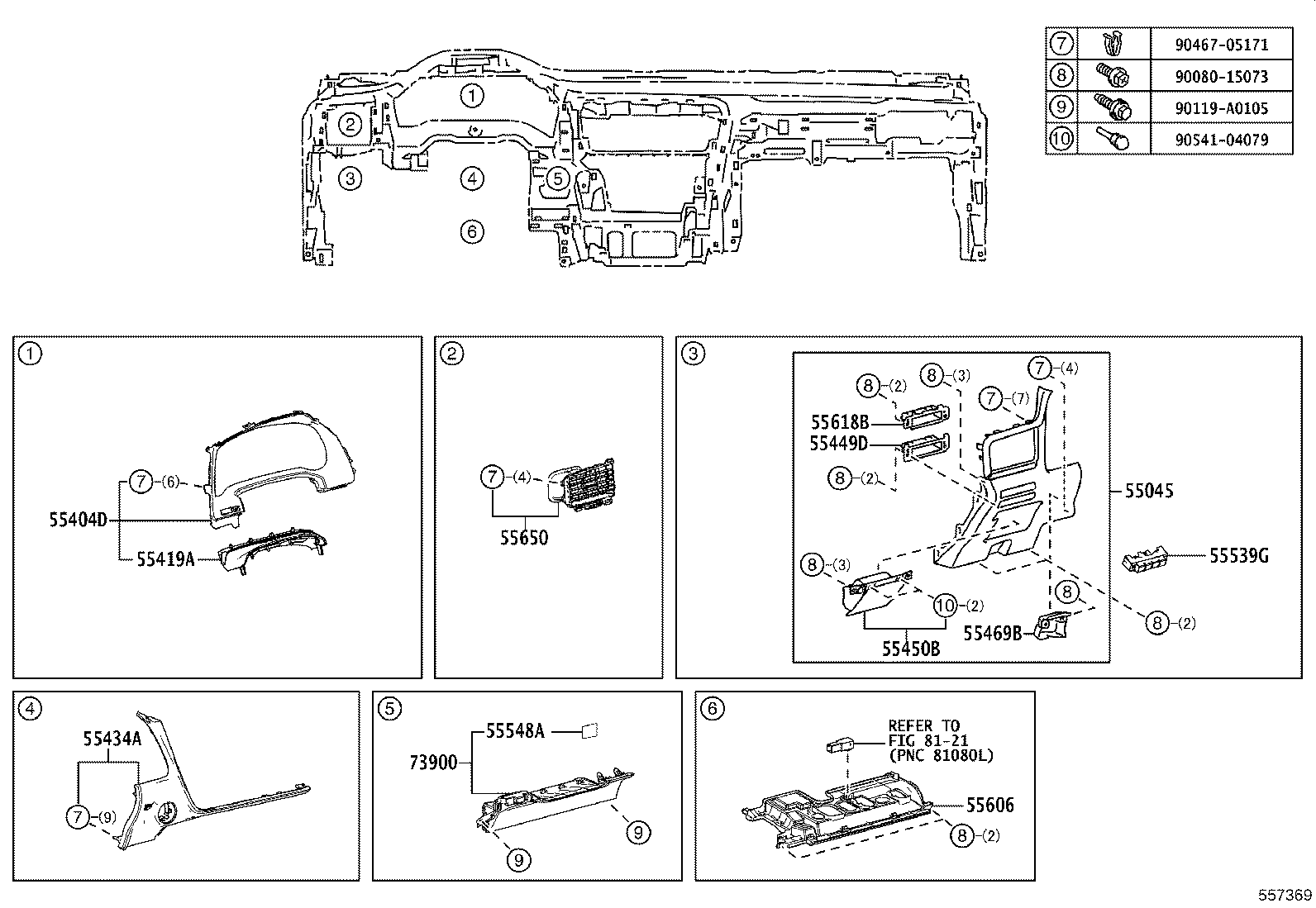 55416-0E080 RETAINER, METER HOOD, NO.1 product image