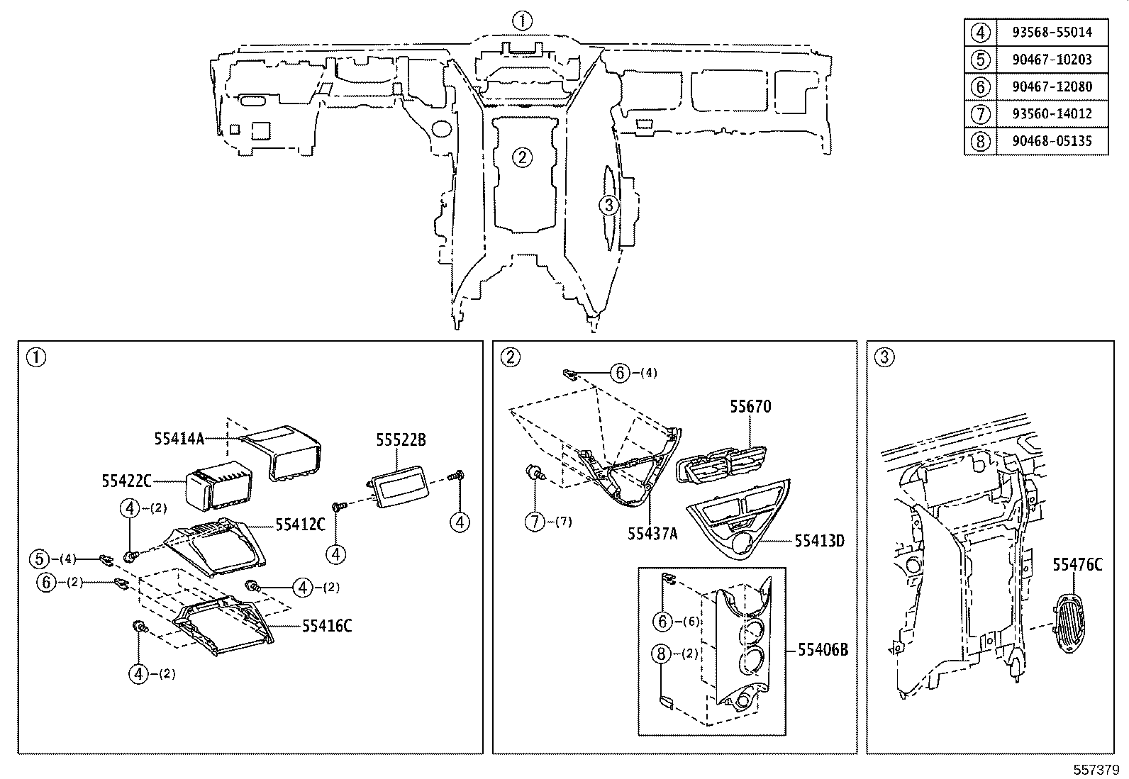 55374-74010 BRACKET, INSTRUMENT PANEL product image