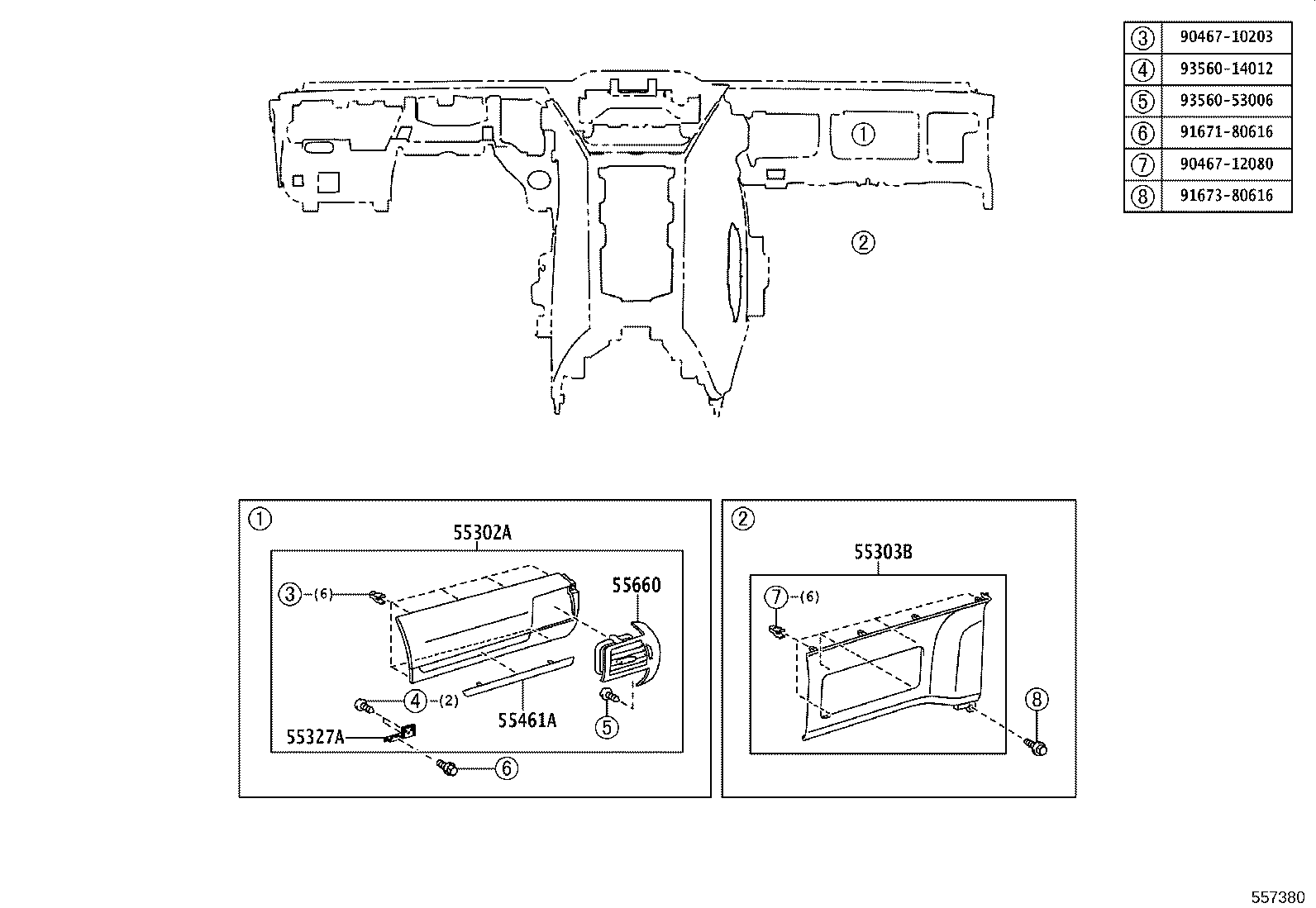 55374-74010 BRACKET, INSTRUMENT PANEL product image