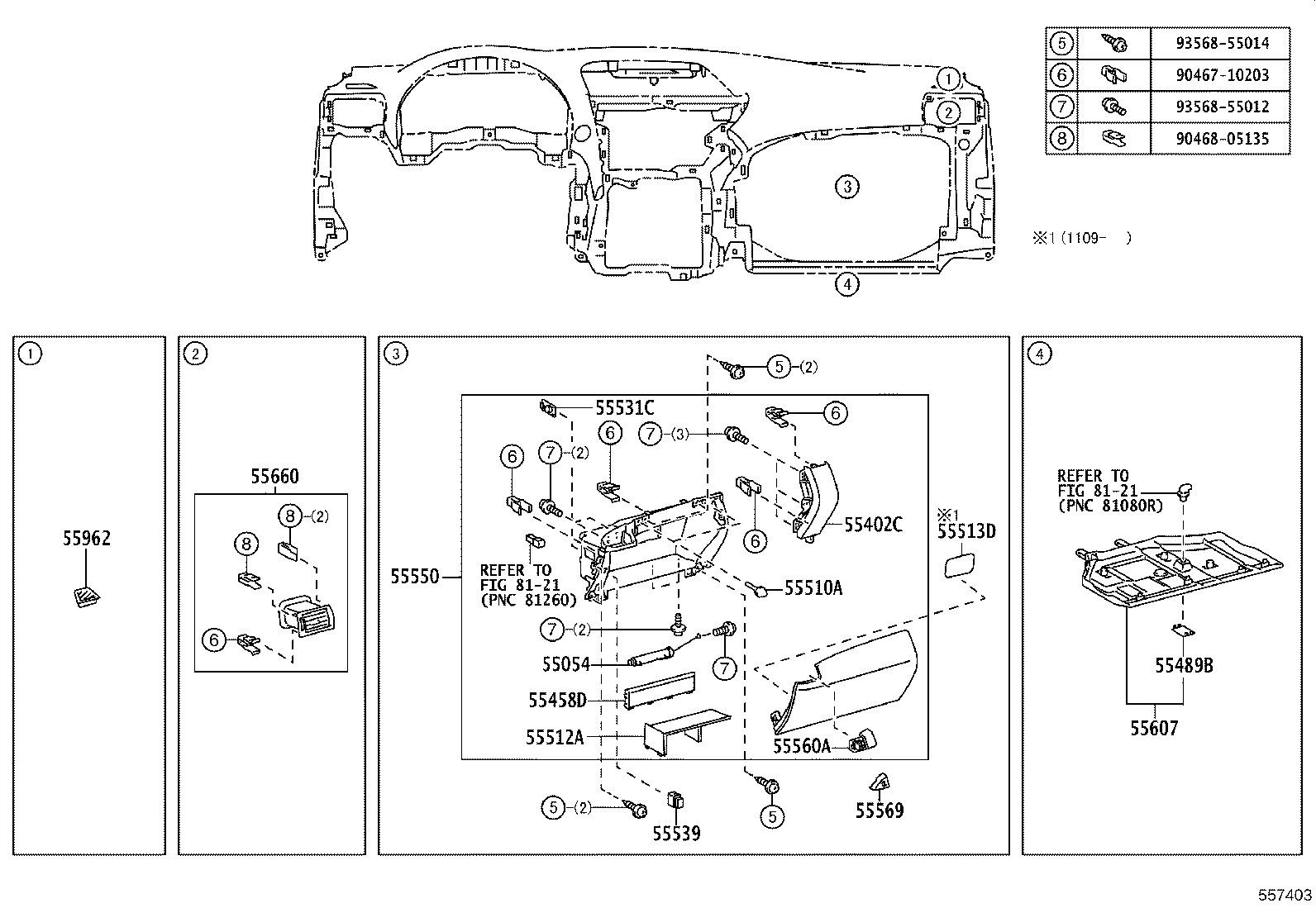 55330-48170 REINFORCEMENT ASSY, INSTRUMENT PANEL product image