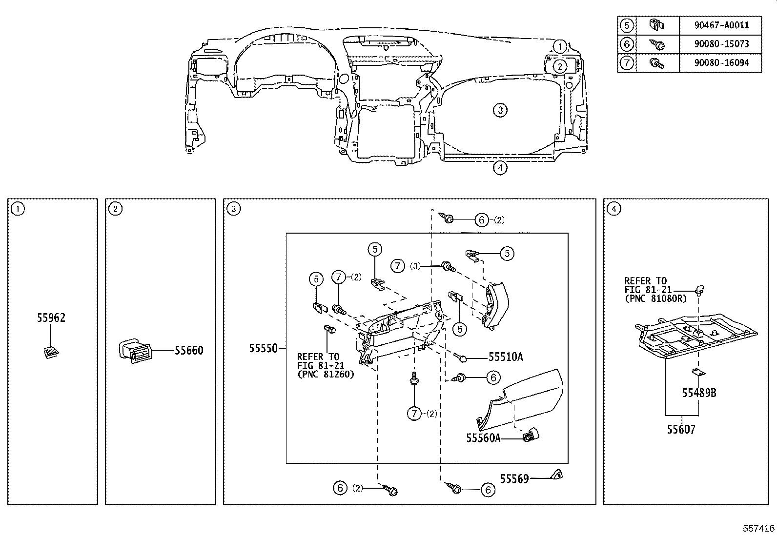 55416-0E010 RETAINER, METER HOOD, NO.1 product image