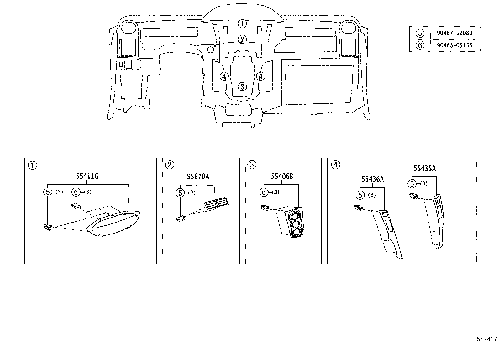 55355-0D080 CUSHION, INSTRUMENT PANEL, NO.1 product image