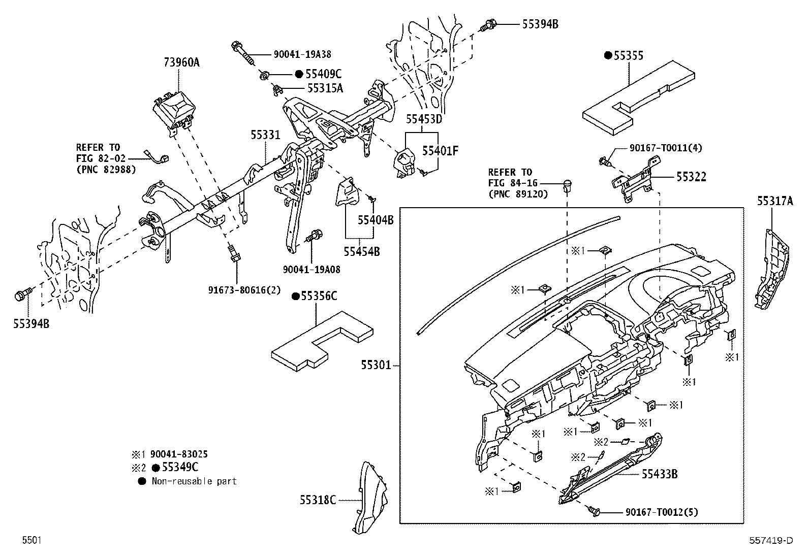 55355-BZ210 CUSHION, INSTRUMENT PANEL, NO.1 product image