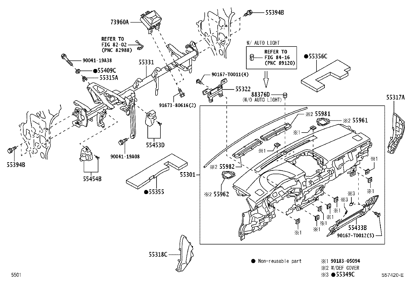 55355-BZ210 CUSHION, INSTRUMENT PANEL, NO.1 product image