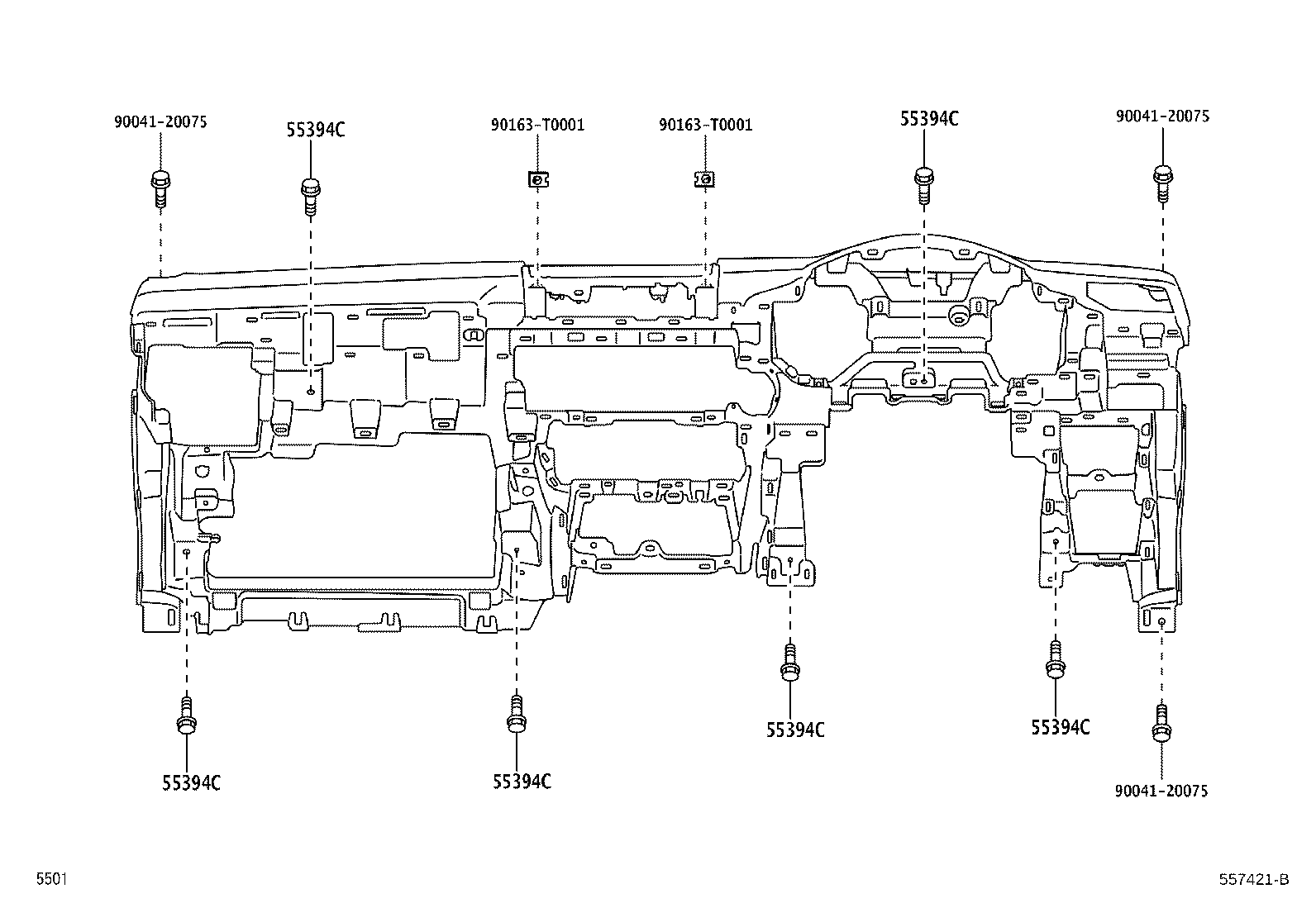55355-BZ210 CUSHION, INSTRUMENT PANEL, NO.1 product image