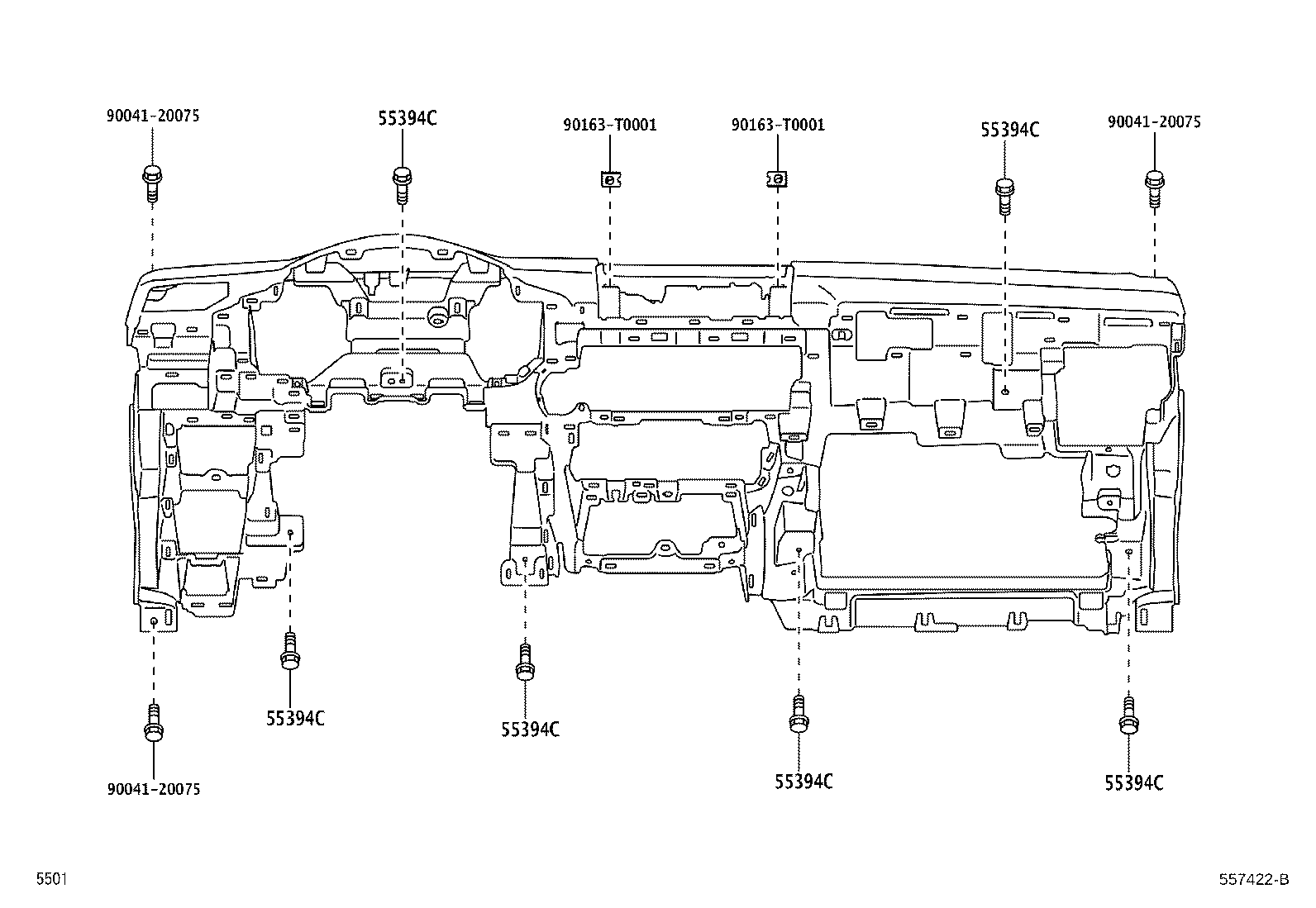 55355-BZ210 CUSHION, INSTRUMENT PANEL, NO.1 product image