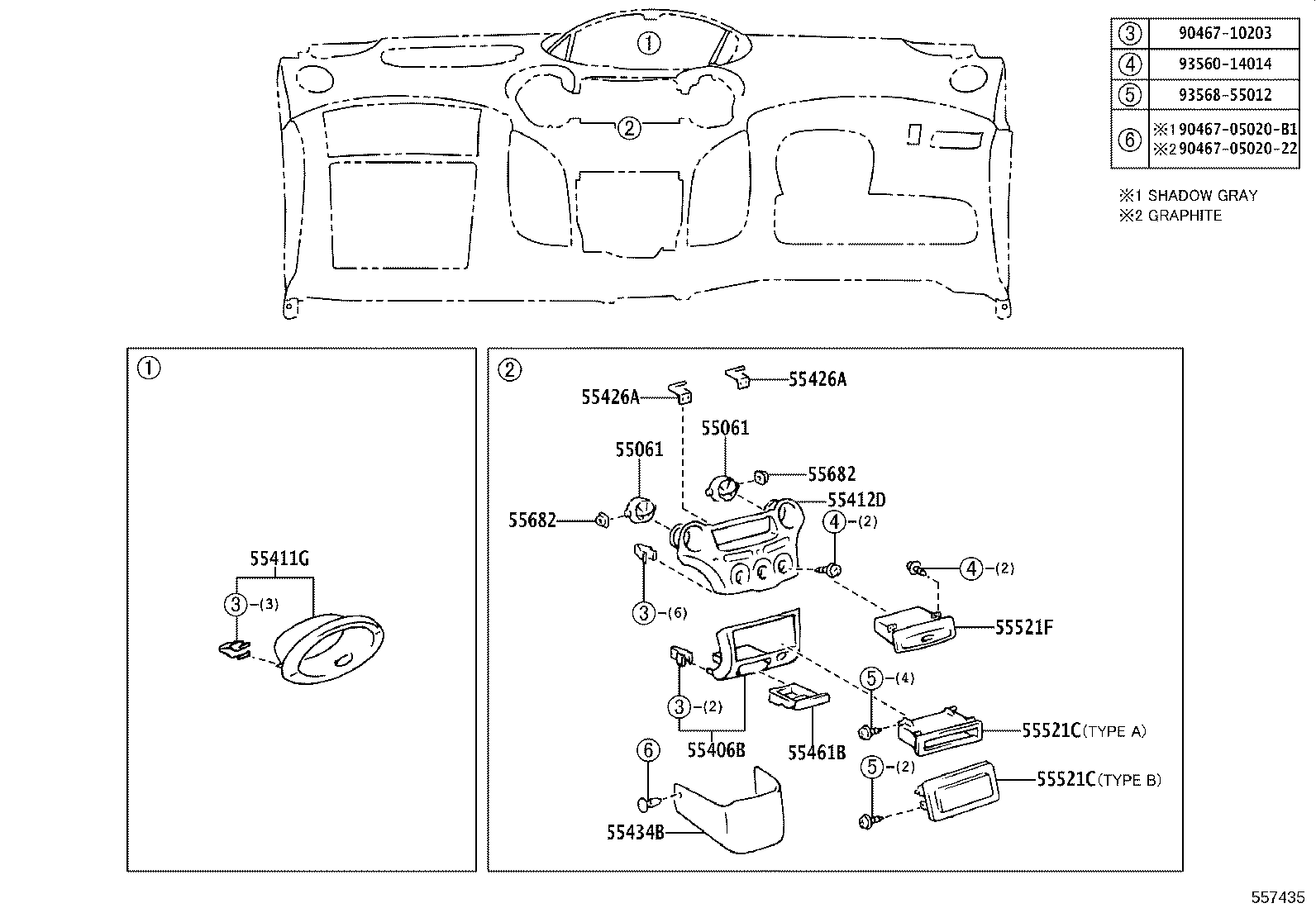 55054-52010 STOPPER SUB-ASSY, GLOVE COMPARTMENT DOOR product image