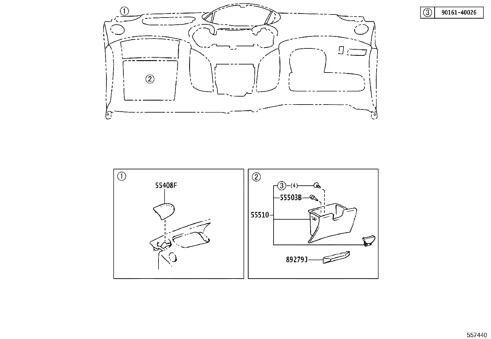 55303-52902 PANEL SUB-ASSY, INSTRUMENT, LOWER product image