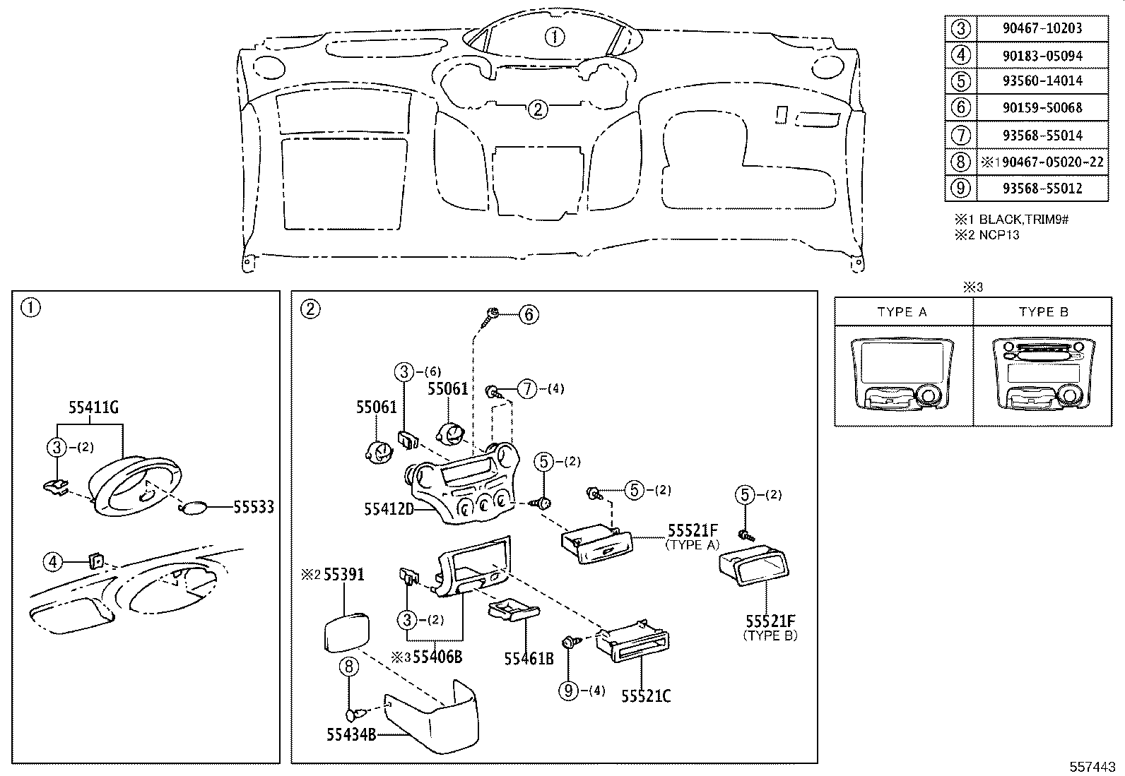 55303-52902 PANEL SUB-ASSY, INSTRUMENT, LOWER product image