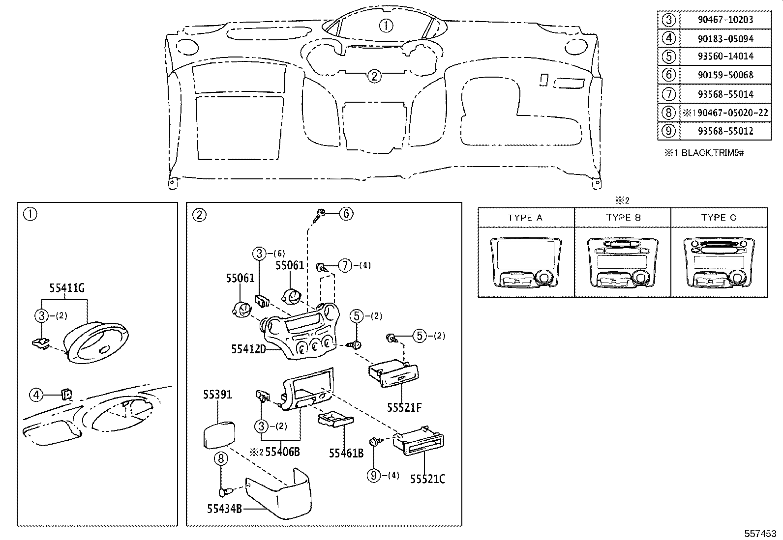 55330-52041 REINFORCEMENT, INSTRUMENT PANEL product image