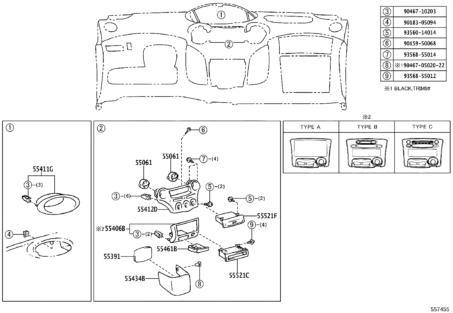 55330-52041 REINFORCEMENT, INSTRUMENT PANEL product image