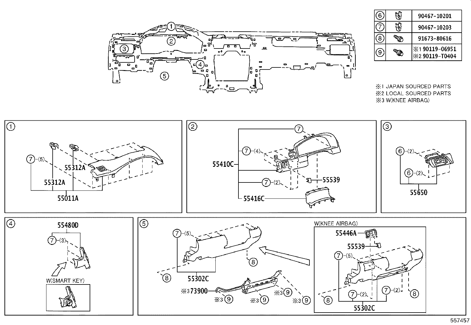 55307-06140 BRACE SUB-ASSY, INSTRUMENT PANEL, NO.2 product image