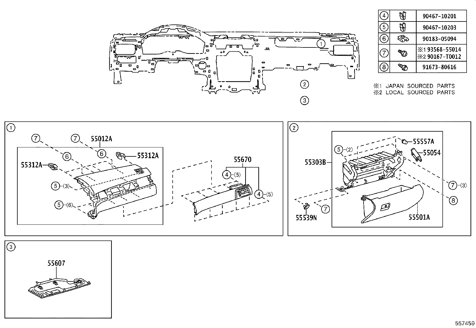 55307-06140 BRACE SUB-ASSY, INSTRUMENT PANEL, NO.2 product image
