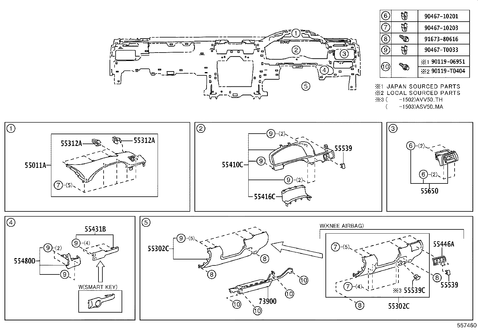 55307-06140 BRACE SUB-ASSY, INSTRUMENT PANEL, NO.2 product image