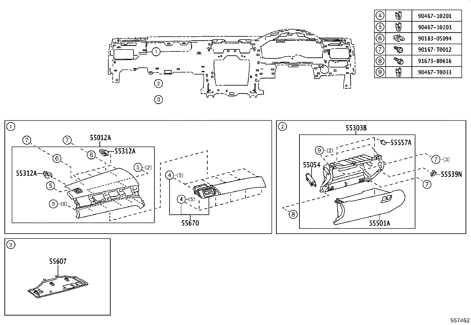 55307-06140 BRACE SUB-ASSY, INSTRUMENT PANEL, NO.2 product image