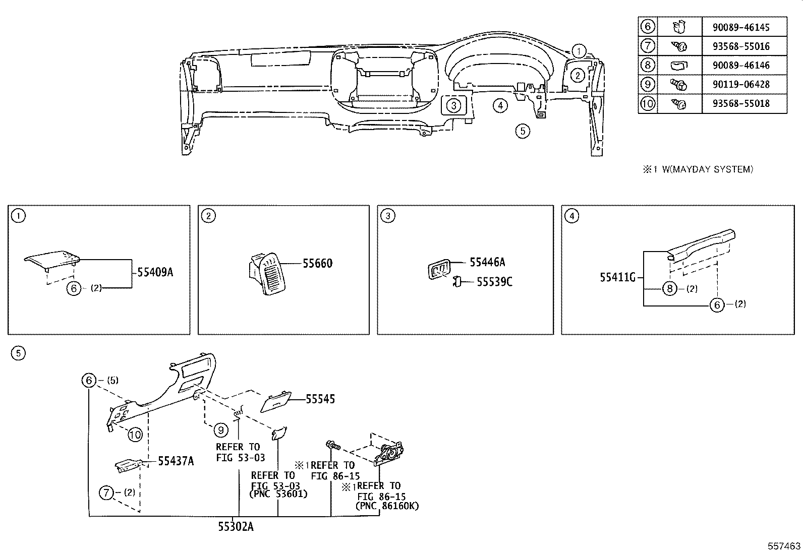 55412-YC080-B0 PANEL SUB-ASSY, INSTRUMENT CLUSTER FINISH, CENTER product image