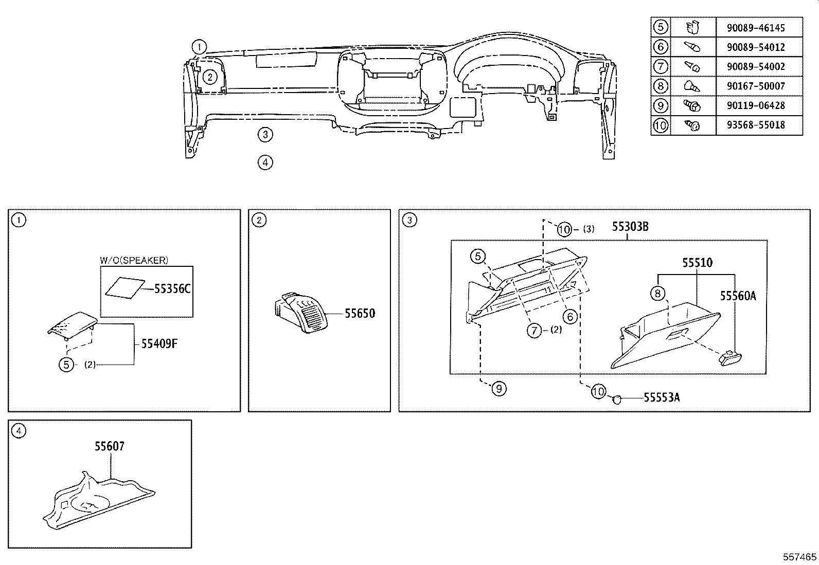 55412-YC080-B0 PANEL SUB-ASSY, INSTRUMENT CLUSTER FINISH, CENTER product image