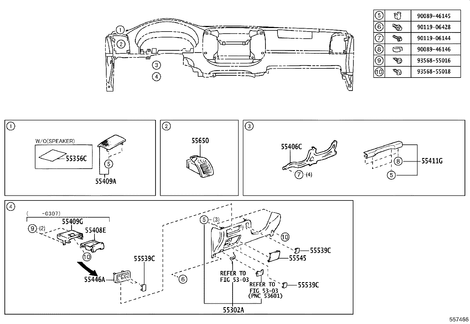 55412-YC080-B0 PANEL SUB-ASSY, INSTRUMENT CLUSTER FINISH, CENTER product image