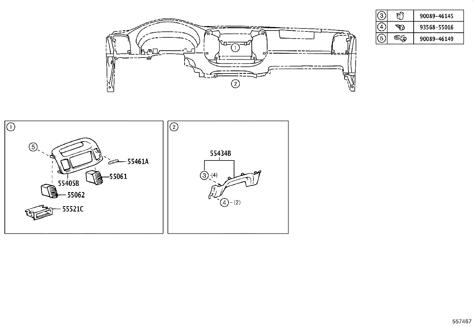 55412-YC080-B0 PANEL SUB-ASSY, INSTRUMENT CLUSTER FINISH, CENTER product image