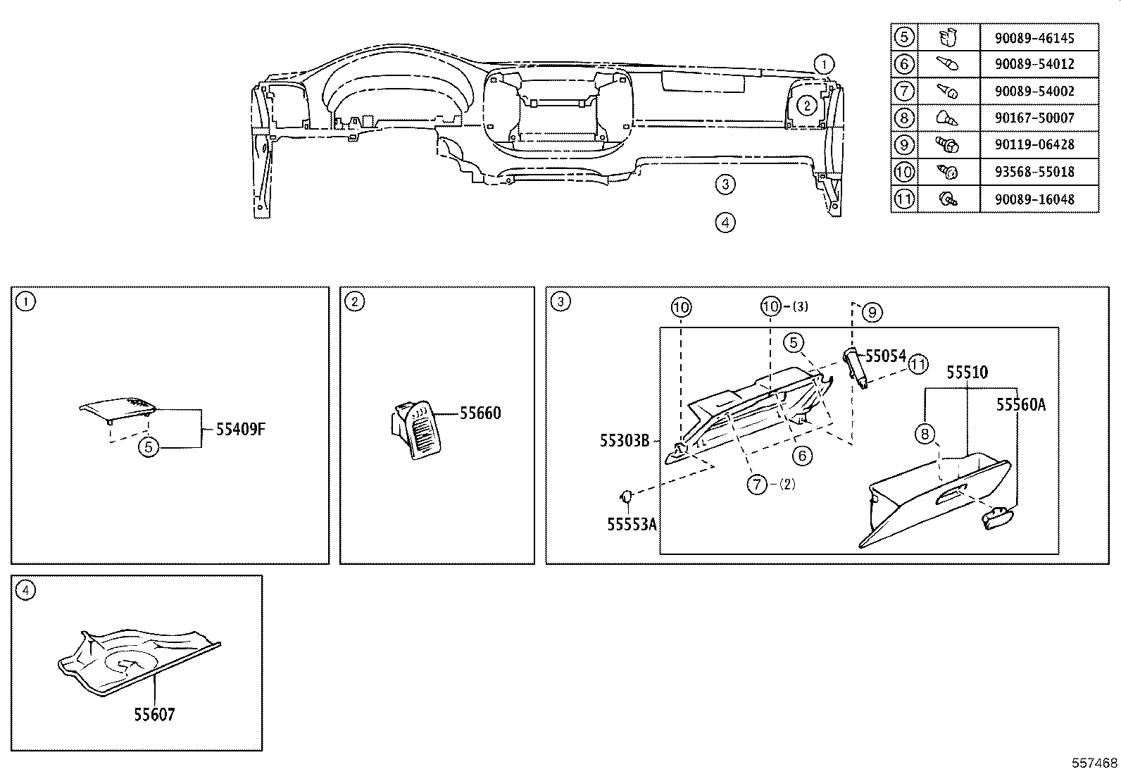 55412-YC080-B0 PANEL SUB-ASSY, INSTRUMENT CLUSTER FINISH, CENTER product image
