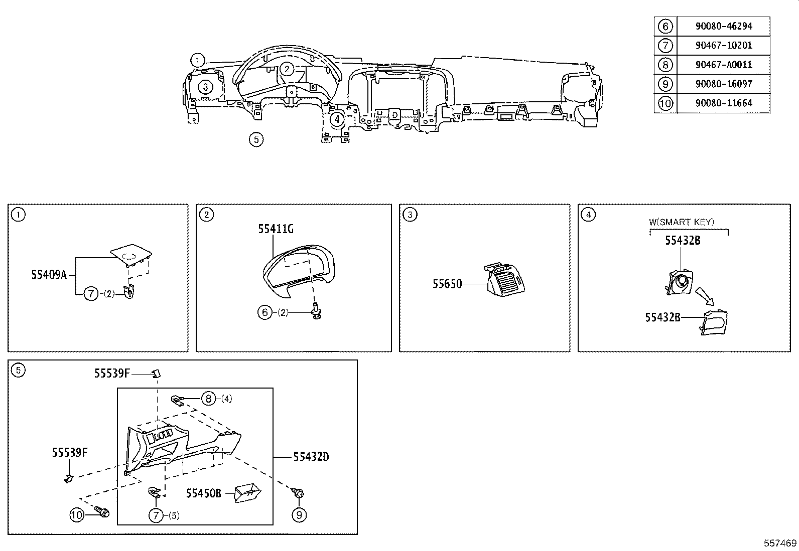 55405-0T050 PANEL SUB-ASSY, INSTRUMENT CLUSTER FINISH, CENTER product image