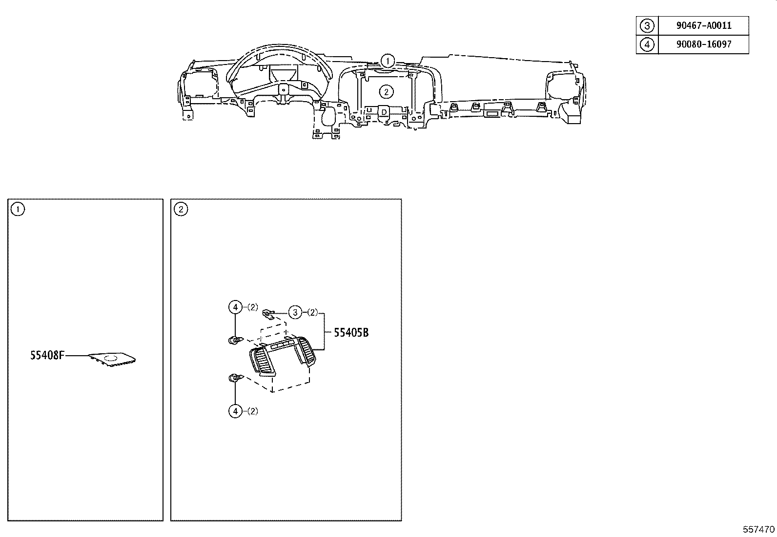 55405-0T050 PANEL SUB-ASSY, INSTRUMENT CLUSTER FINISH, CENTER product image