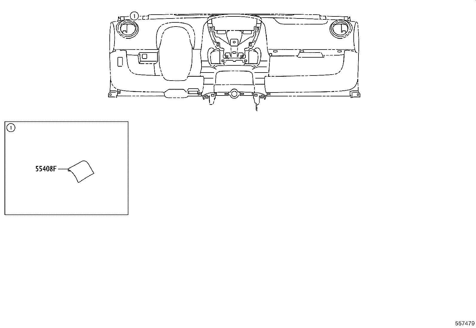 55306-0H040 BRACE SUB-ASSY, INSTRUMENT PANEL, NO.1 product image