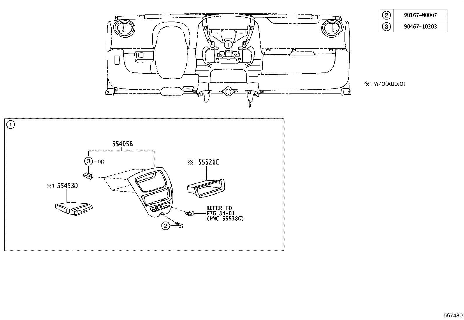 55306-0H040 BRACE SUB-ASSY, INSTRUMENT PANEL, NO.1 product image