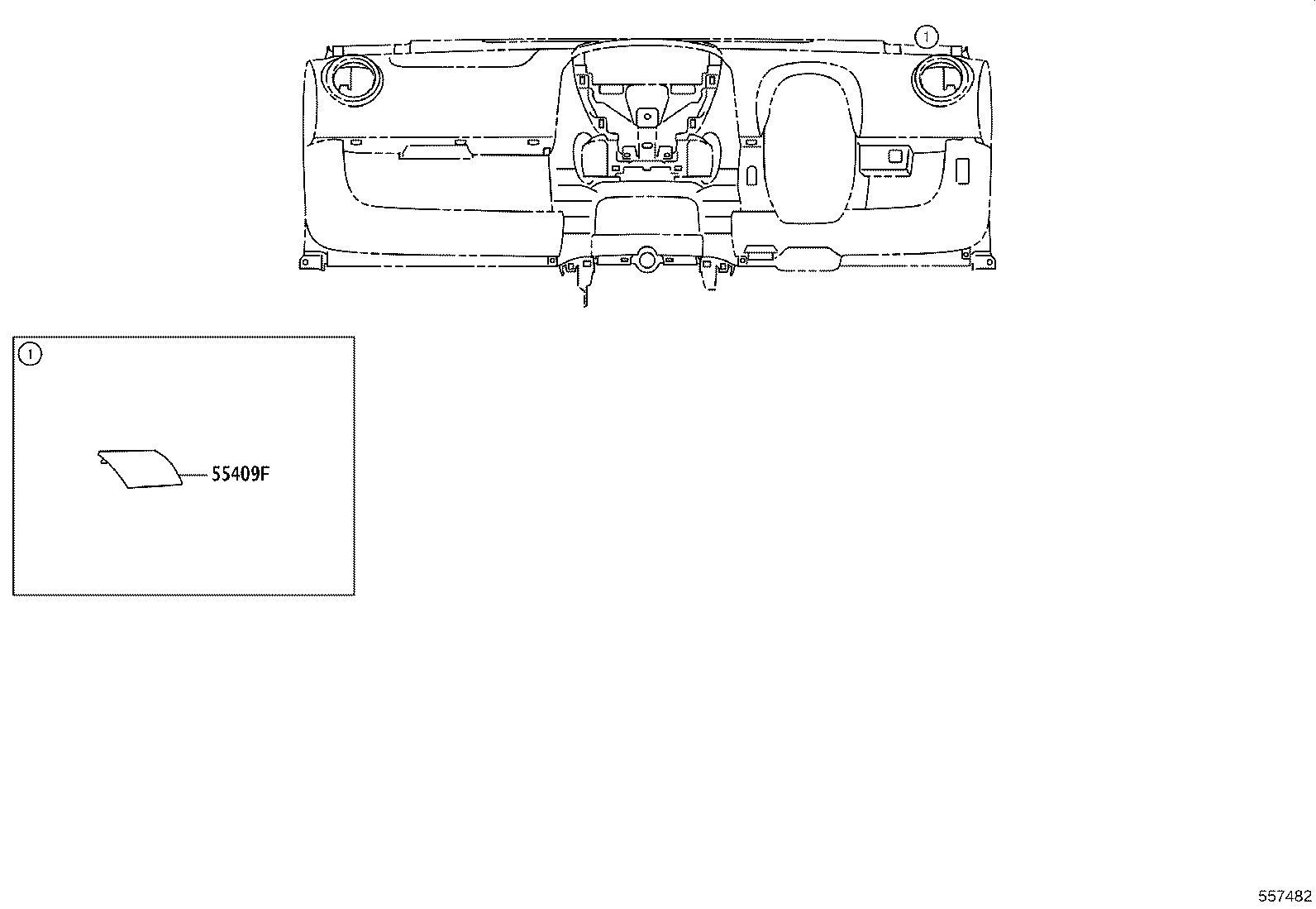 55306-0H040 BRACE SUB-ASSY, INSTRUMENT PANEL, NO.1 product image