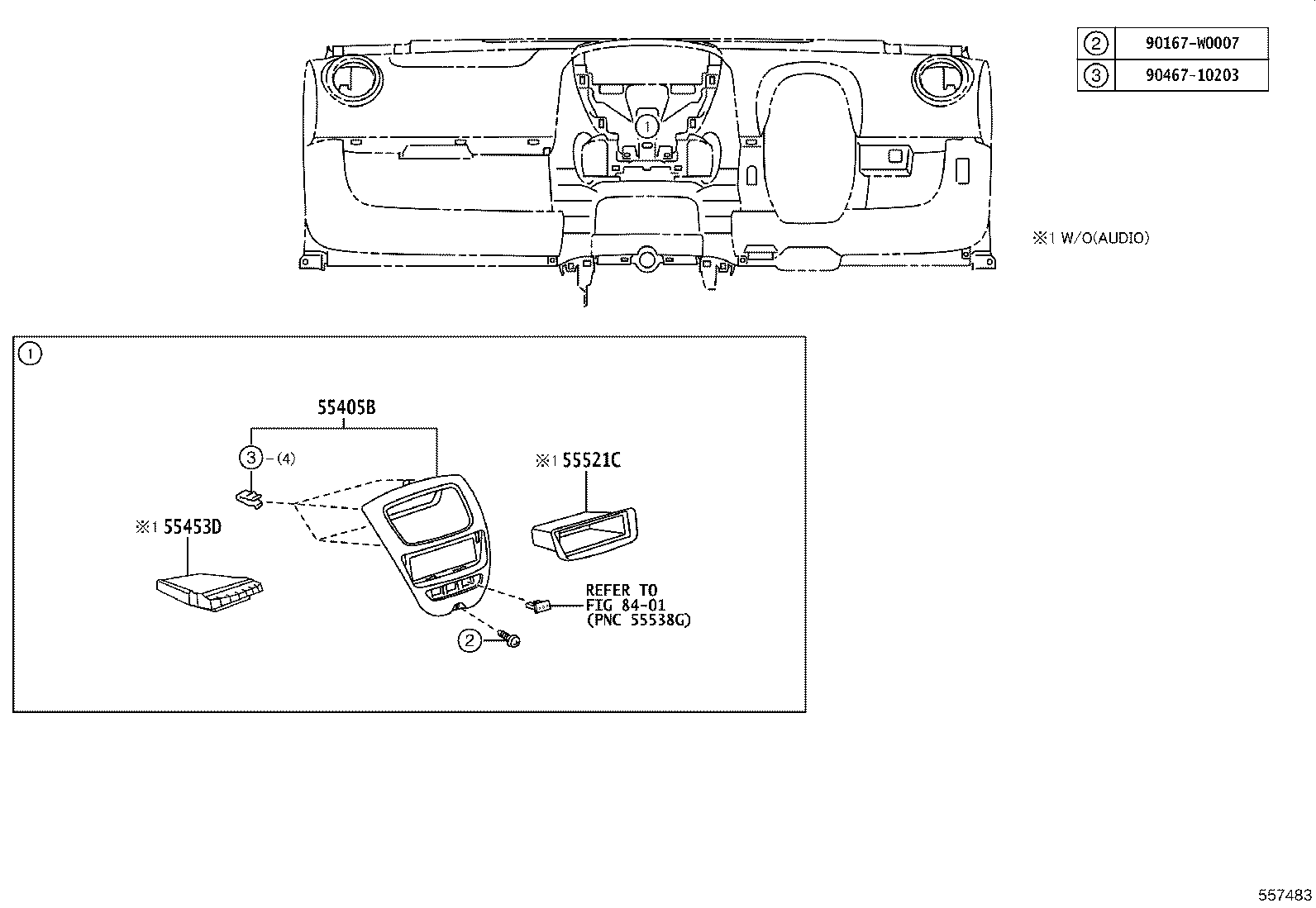 55306-0H040 BRACE SUB-ASSY, INSTRUMENT PANEL, NO.1 product image
