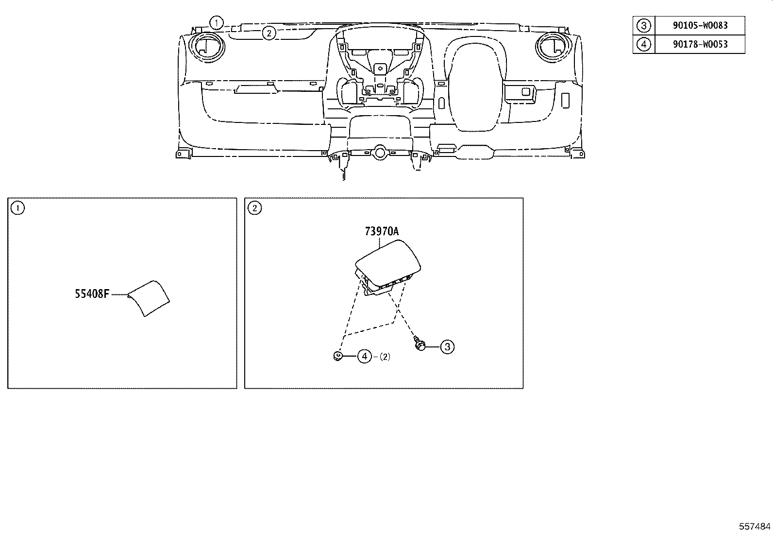55306-0H040 BRACE SUB-ASSY, INSTRUMENT PANEL, NO.1 product image