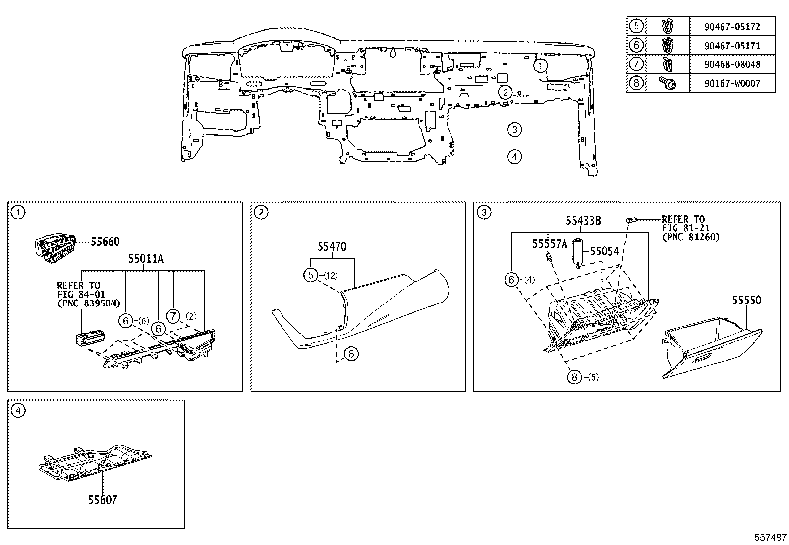 55355-02610 CUSHION, INSTRUMENT PANEL, NO.1 product image