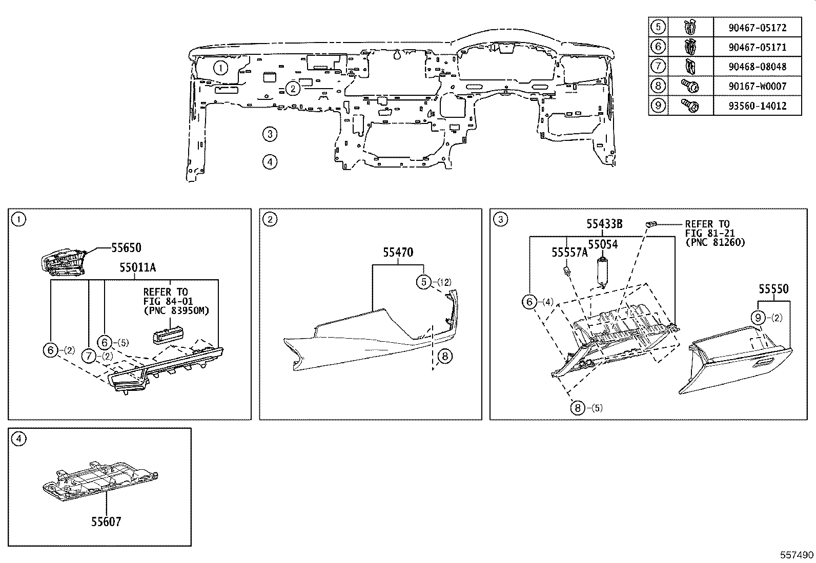 55355-02610 CUSHION, INSTRUMENT PANEL, NO.1 product image