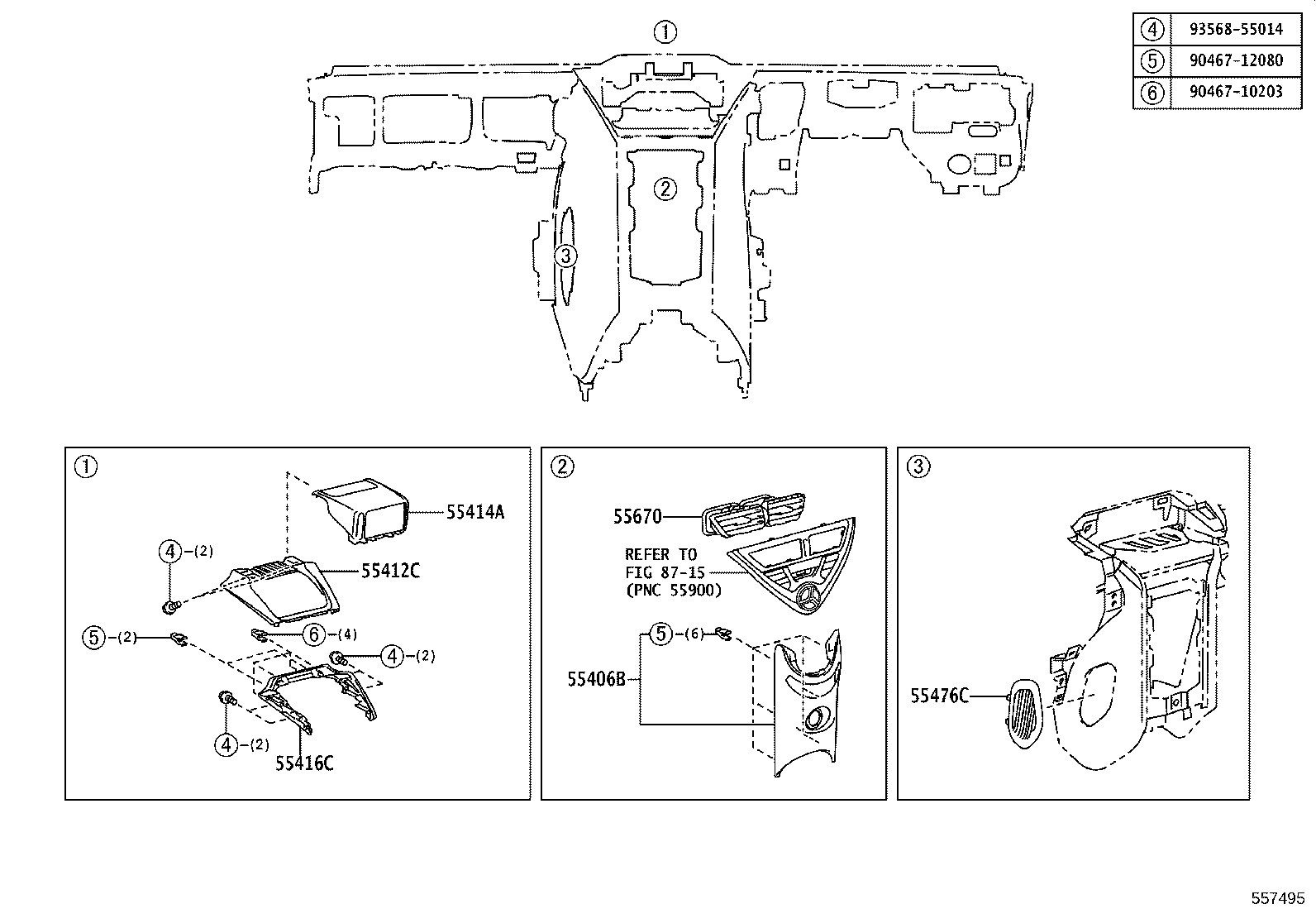 55306-74060 BRACE SUB-ASSY, INSTRUMENT PANEL, NO.1 product image