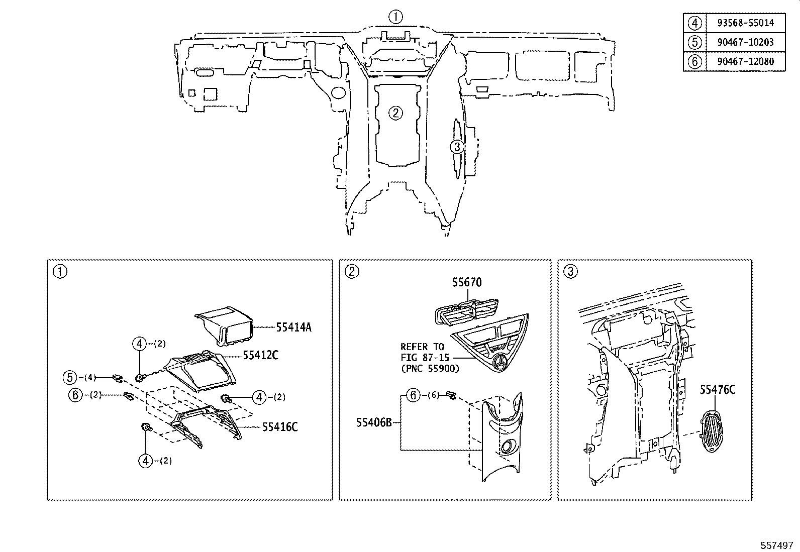 55306-74040 BRACE SUB-ASSY, INSTRUMENT PANEL, NO.1 product image