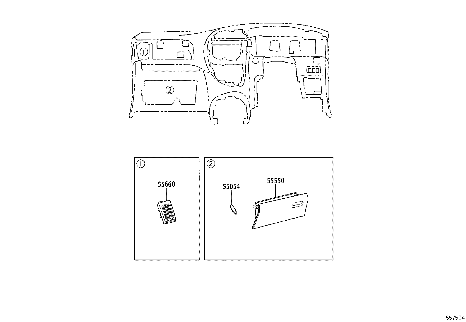 55307-52030 BRACE SUB-ASSY, INSTRUMENT PANEL, NO.2 product image