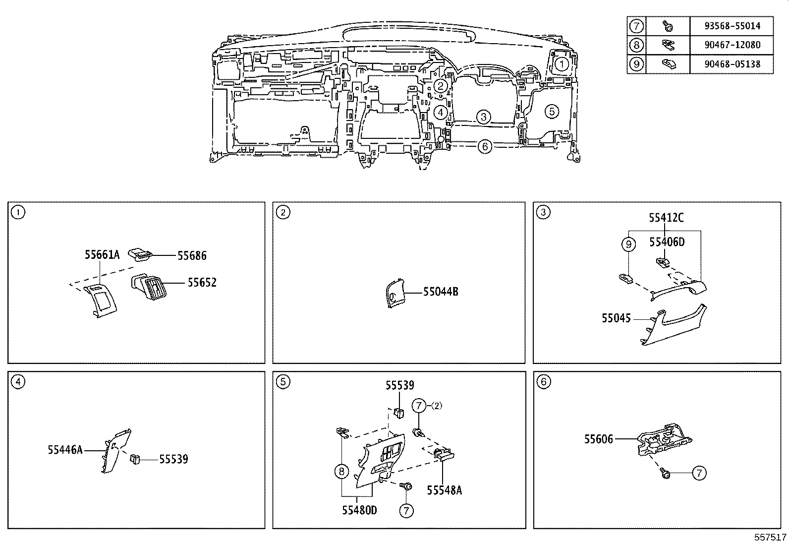 55411-47060 PANEL, INSTRUMENT CLUSTER FINISH, NO.1 product image