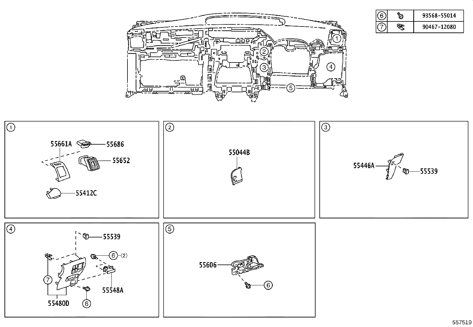 55539-28160 COVER, SPARE SWITCH HOLE product image