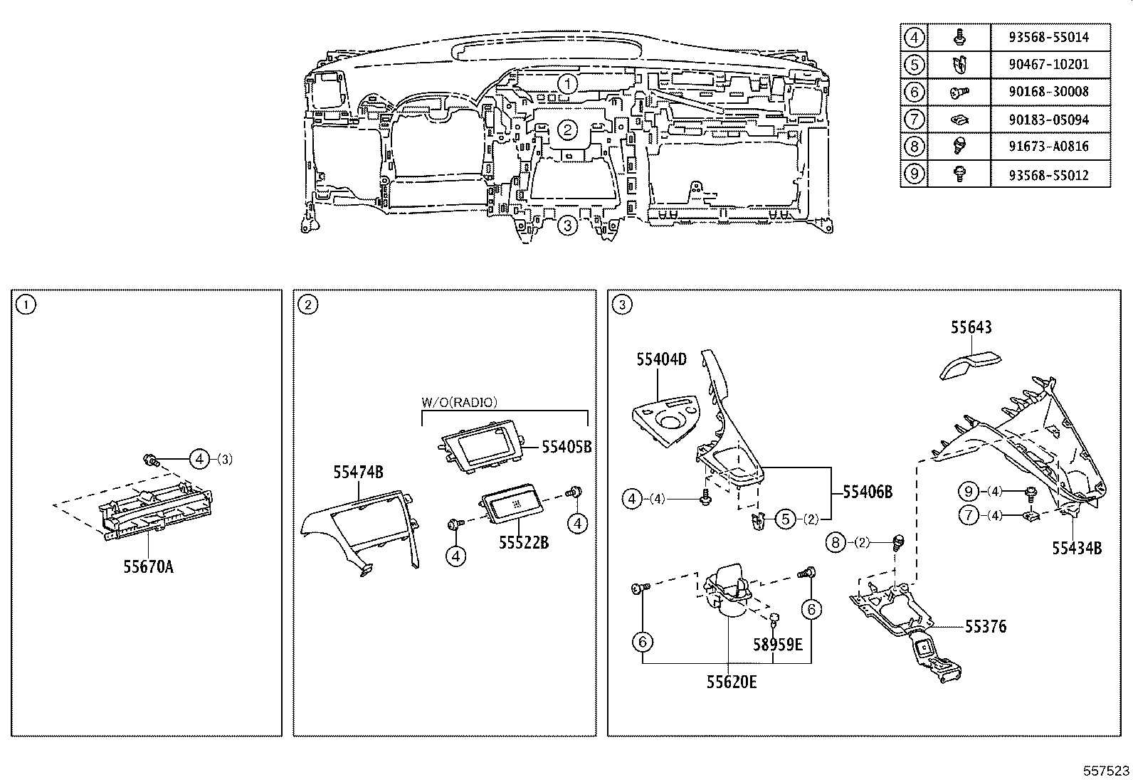 55401-47010 PAD SUB-ASSY, INSTRUMENT PANEL SAFETY product image