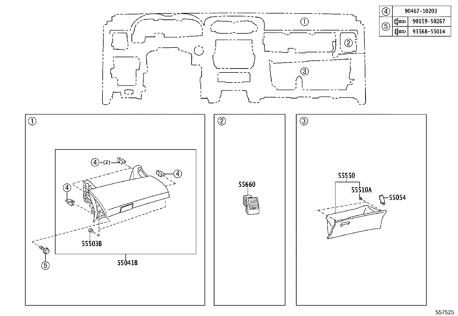 55063-12180 REGISTER SUB-ASSY, INSTRUMENT, NO.3 product image