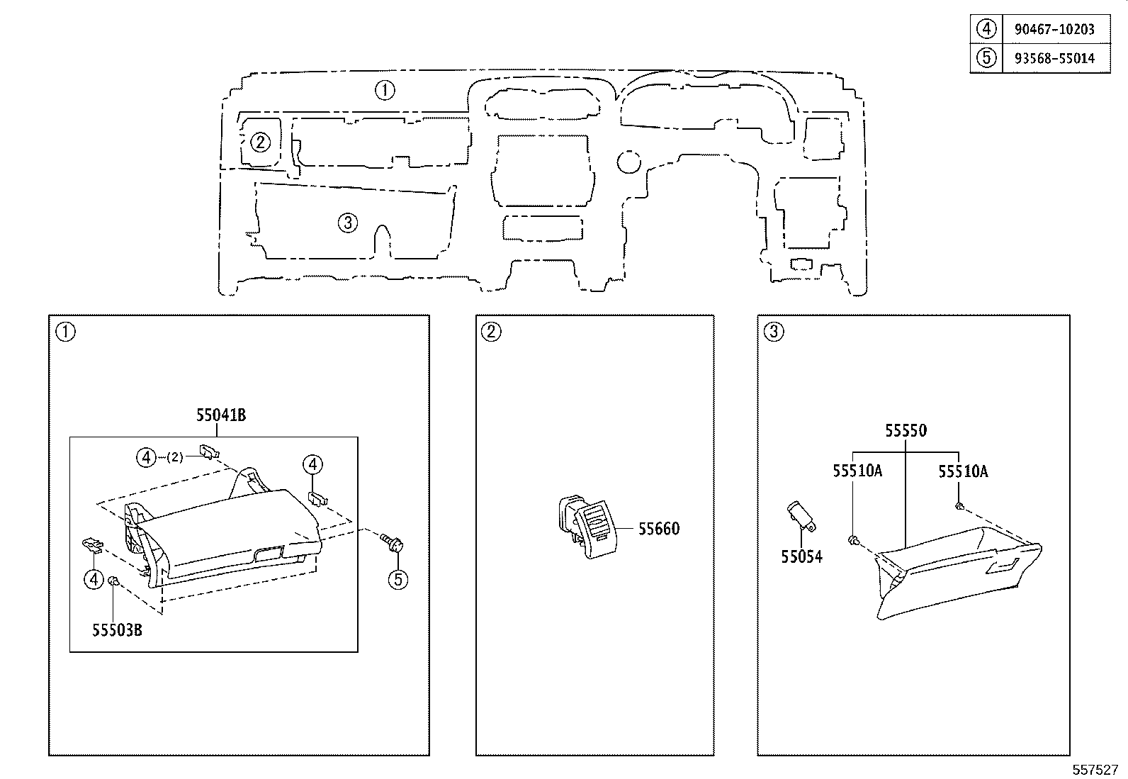 55063-12180 REGISTER SUB-ASSY, INSTRUMENT, NO.3 product image