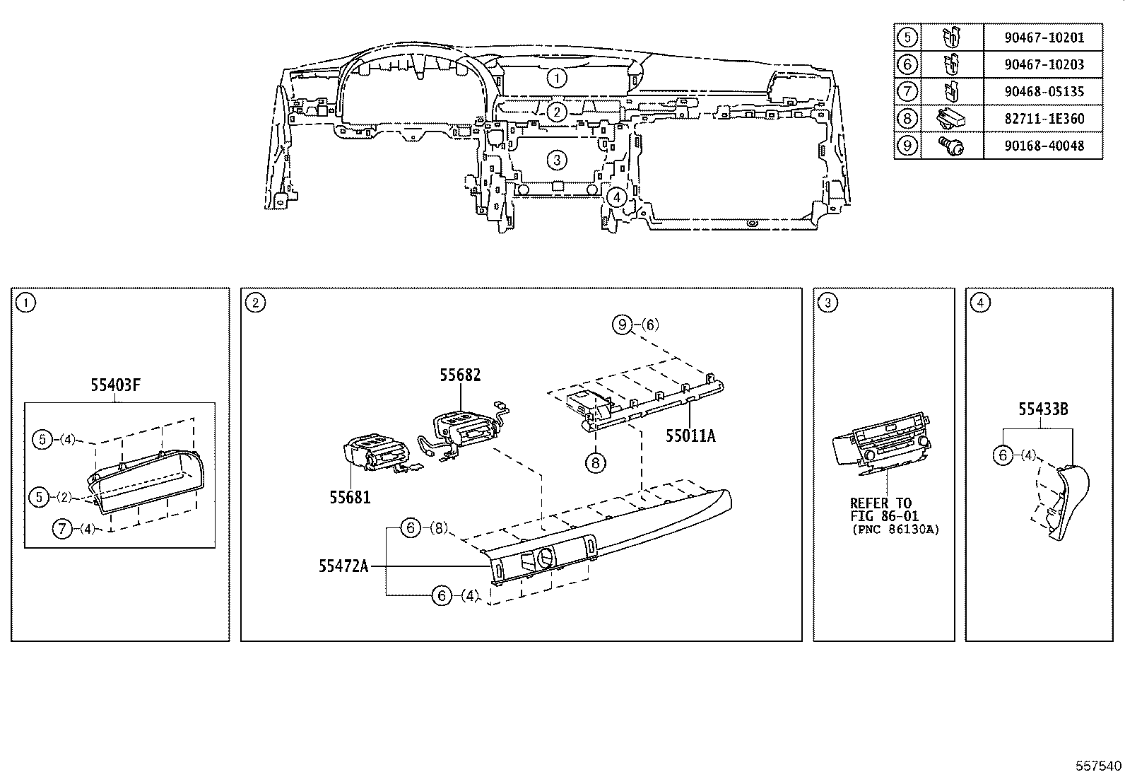 55403-50150-C0 PANEL SUB-ASSY, INSTRUMENT PANEL FINISH product image