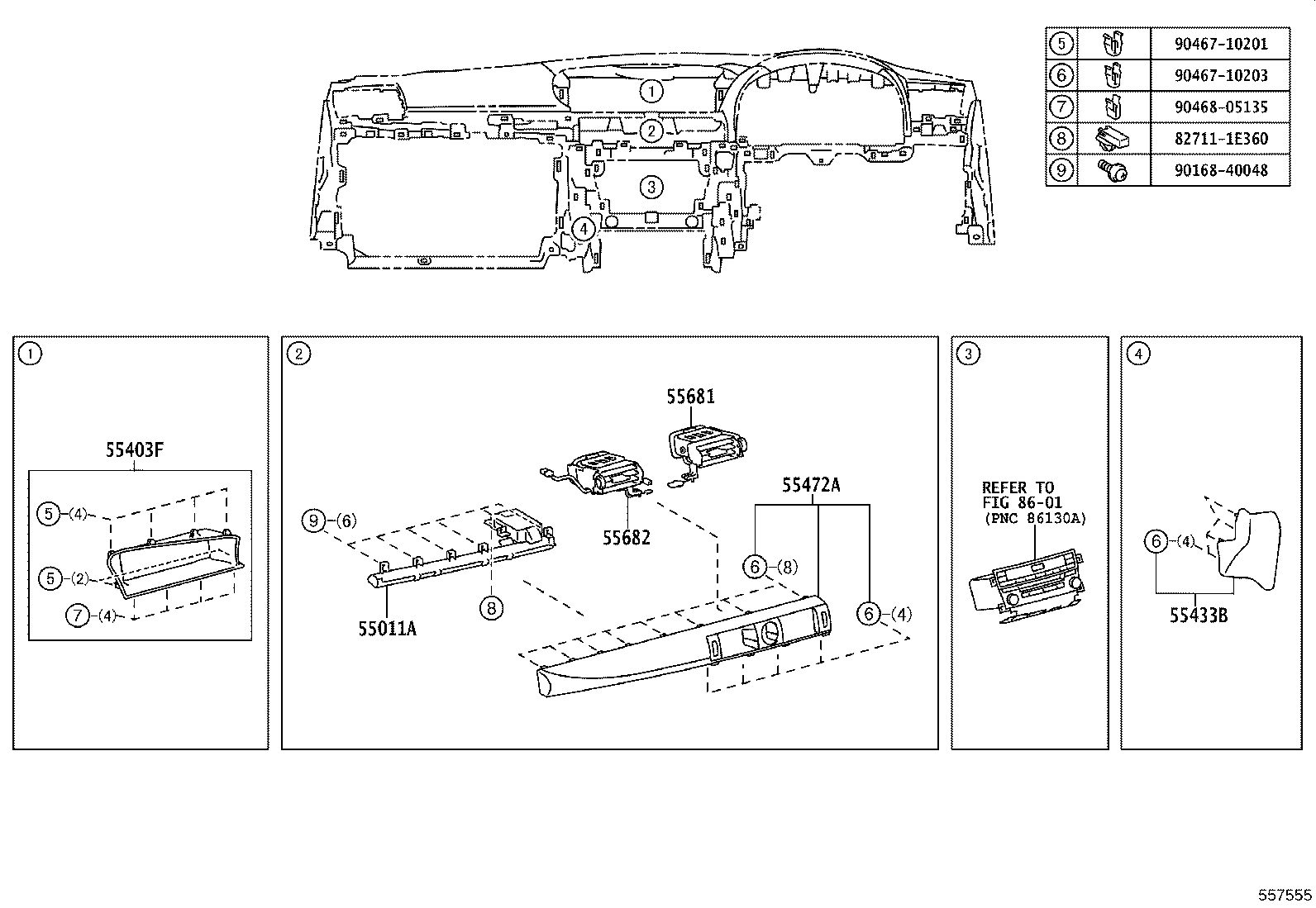 55330-50170 REINFORCEMENT ASSY, INSTRUMENT PANEL product image