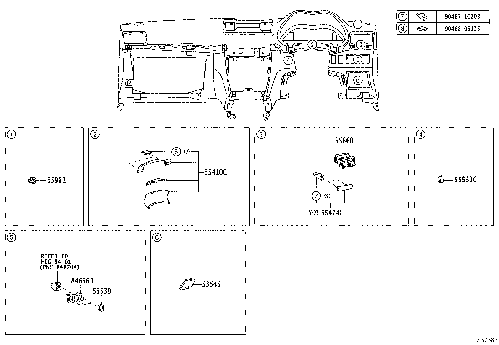 55405-05170 PANEL SUB-ASSY, INSTRUMENT CLUSTER FINISH, CENTER product image