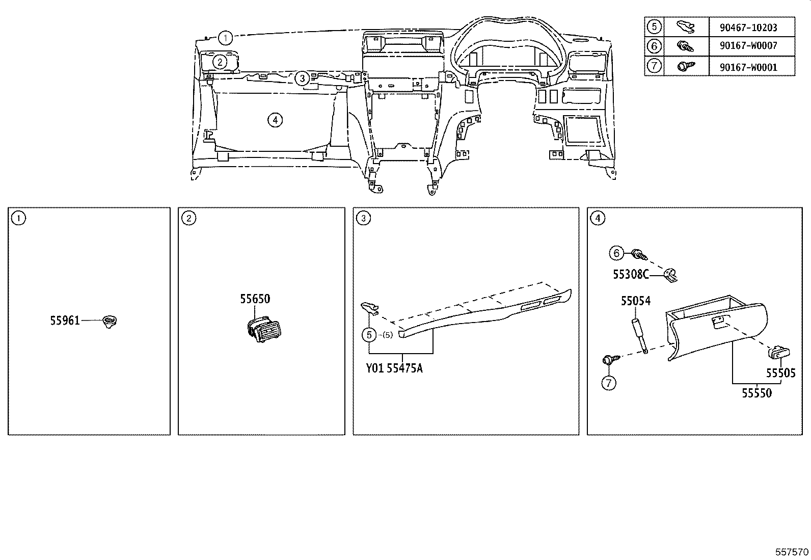 55405-05170 PANEL SUB-ASSY, INSTRUMENT CLUSTER FINISH, CENTER product image