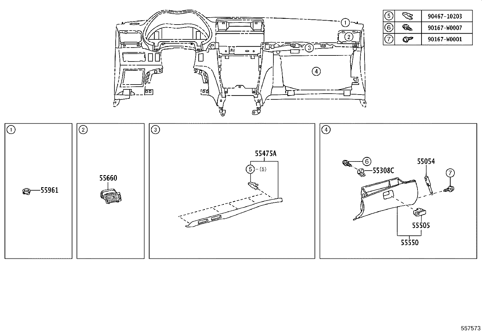 55063-05040 REGISTER SUB-ASSY, INSTRUMENT, NO.3 product image
