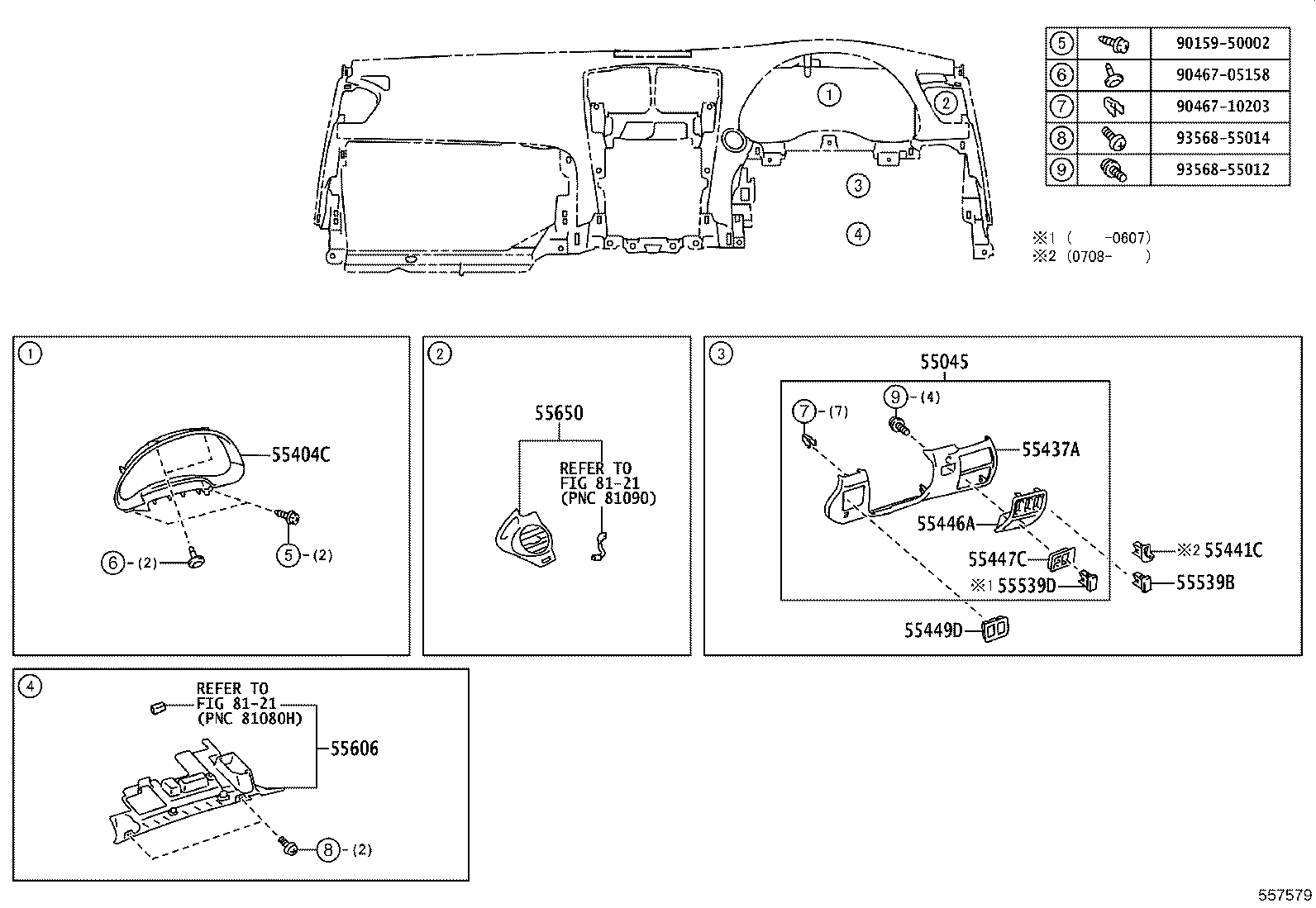 55352-53060 BRACE SUB-ASSY, INSTRUMENT PANEL, NO.2 product image